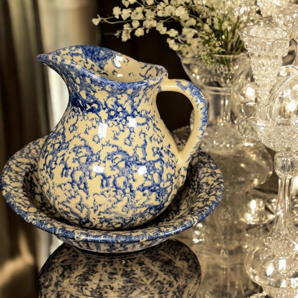 Rare Robinson Ransbottom Pitcher (Ewer) & Basin..  EXCELLENT CONDITION for age. - Picture 6 of 17